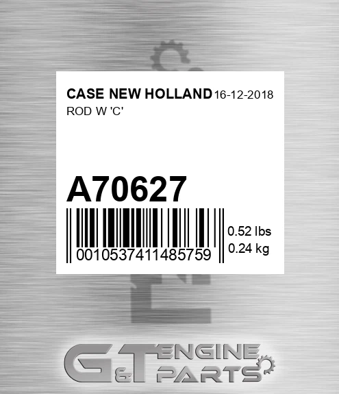 A70627 CASE NEW HOLLAND Rod W 'c'
