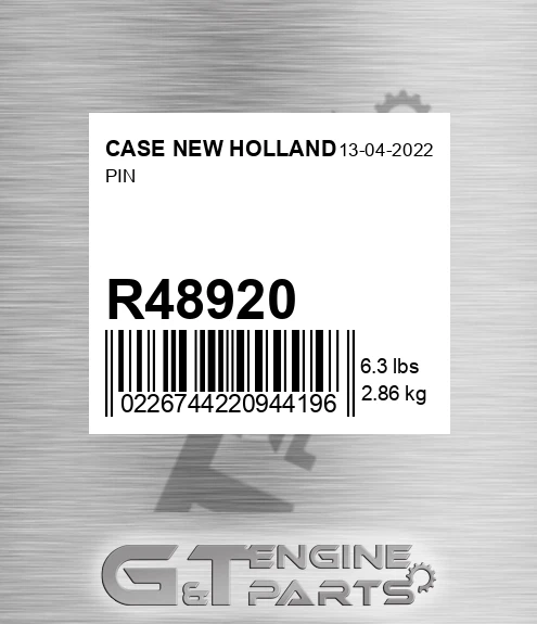 R48920 CASE NEW HOLLAND Pin