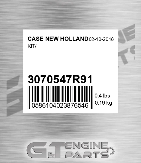 3070547R91 Kit/ for CASE NEW HOLLAND