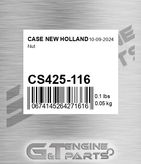 CS425-116 CASE NEW HOLLAND Nut