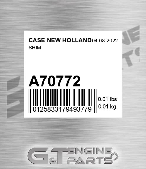 A70772 CASE NEW HOLLAND Shim