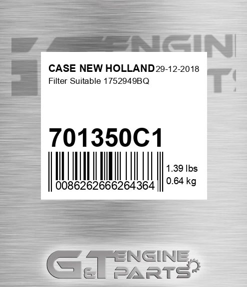 701350C1 Filter Suitable 1752949bq