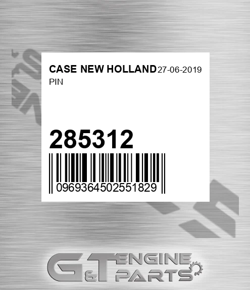 285312 Pin for CASE NEW HOLLAND