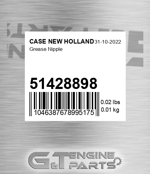 51428898 CASE NEW HOLLAND Grease Nipple