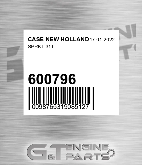 600796 Sprkt 31t for CASE NEW HOLLAND