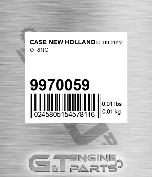 9970059 CASE NEW HOLLAND O Ring