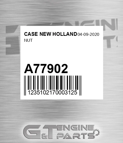 A77902 Nut for CASE NEW HOLLAND