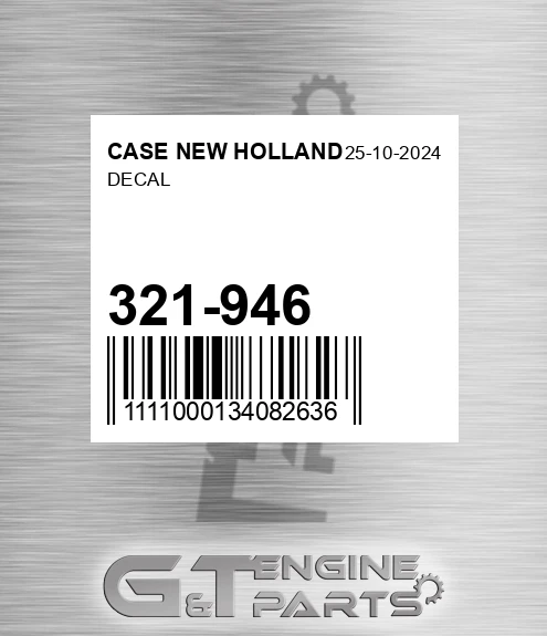 321-946 Decal for CASE NEW HOLLAND