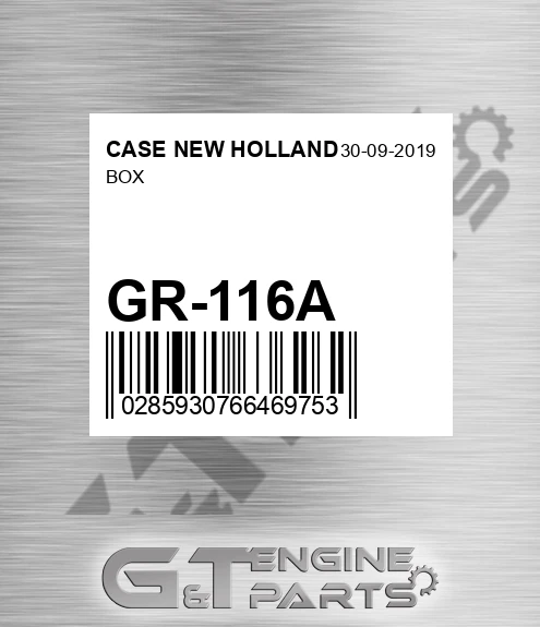 GR-116A Box for CASE NEW HOLLAND