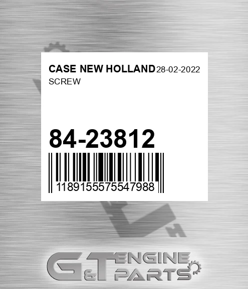 84-23812 Screw for CASE NEW HOLLAND