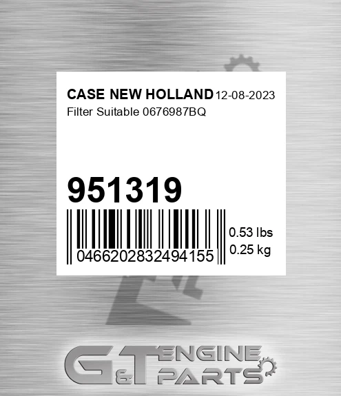951319 Filter Suitable 0676987bq