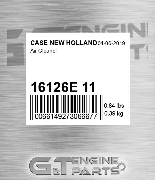 16126E+11 Air Cleaner for CASE NEW HOLLAND