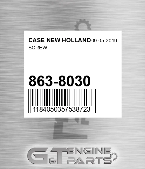863-8030 Screw for CASE NEW HOLLAND