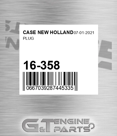 16-358 Plug for CASE NEW HOLLAND