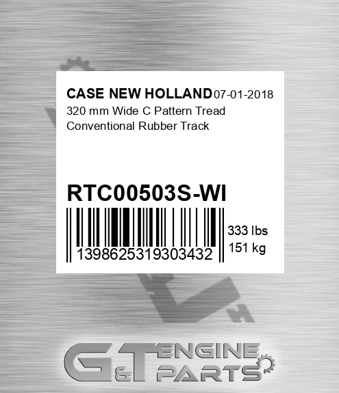 RTC00503S-WI 320 Mm Wide C Pattern Tread Conventional Rubber Track