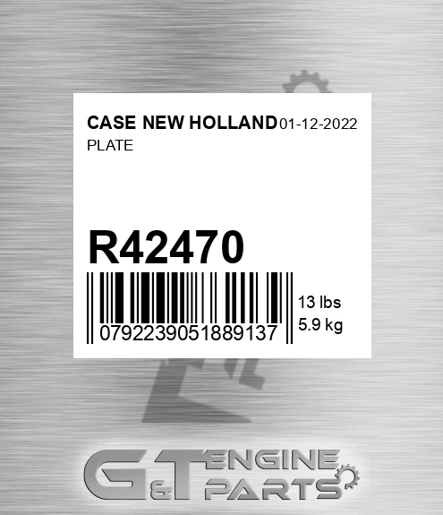 R42470 CASE NEW HOLLAND Plate