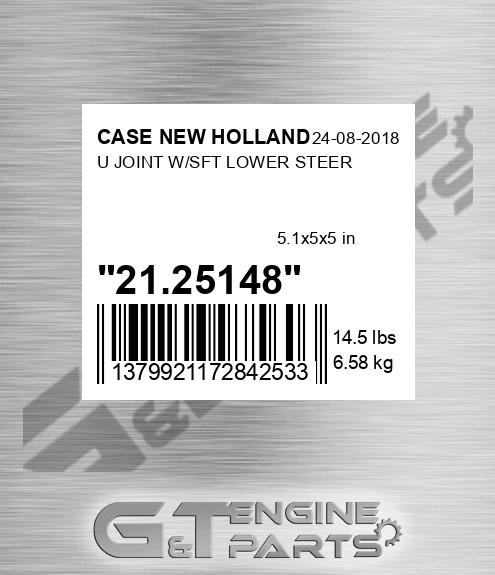21,25148 U Joint W/sft Lower Steer for CASE NEW HOLLAND