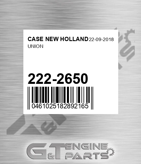222-2650 Union for CASE NEW HOLLAND