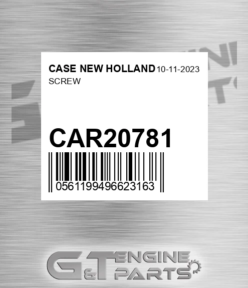 CAR20781 CASE NEW HOLLAND Screw