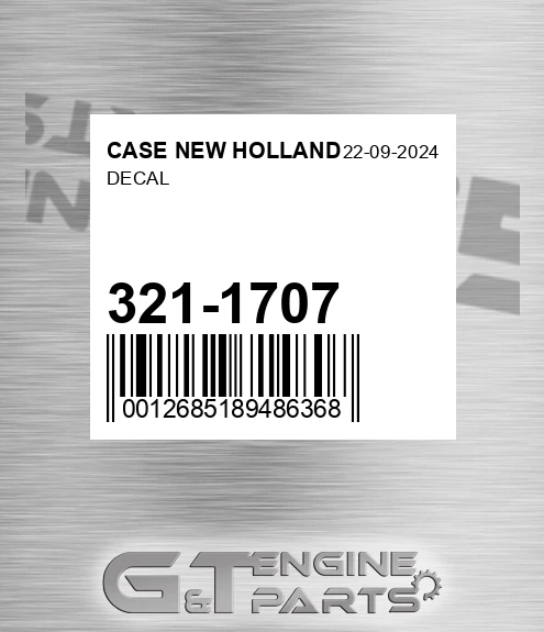 321-1707 Decal for CASE NEW HOLLAND