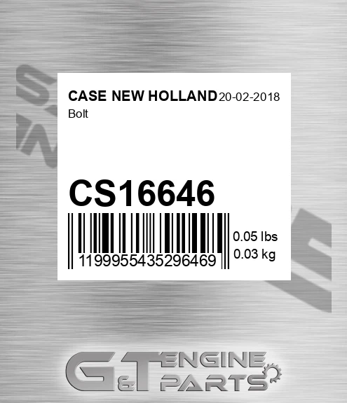 CS16646 CASE NEW HOLLAND Bolt