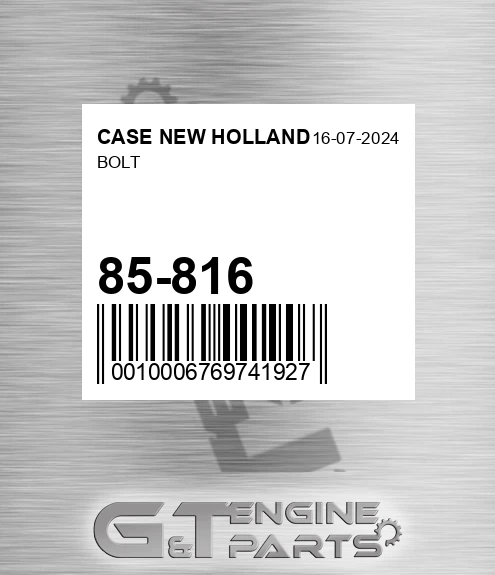 85-816 Bolt for CASE NEW HOLLAND
