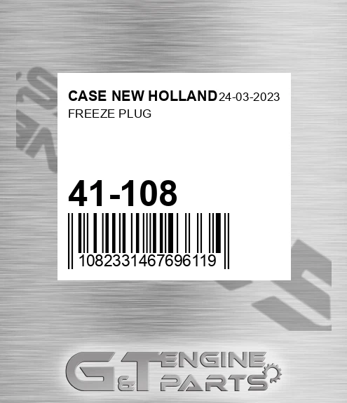 41-108 Freeze Plug for CASE NEW HOLLAND