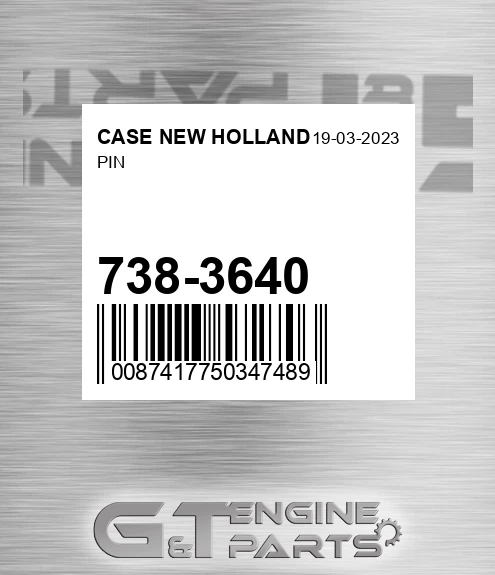 738-3640 Pin for CASE NEW HOLLAND