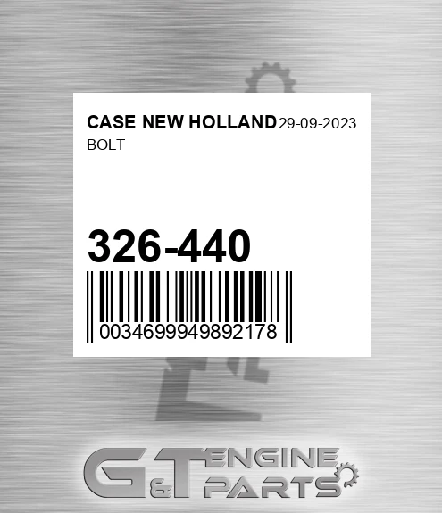 326-440 Bolt for CASE NEW HOLLAND