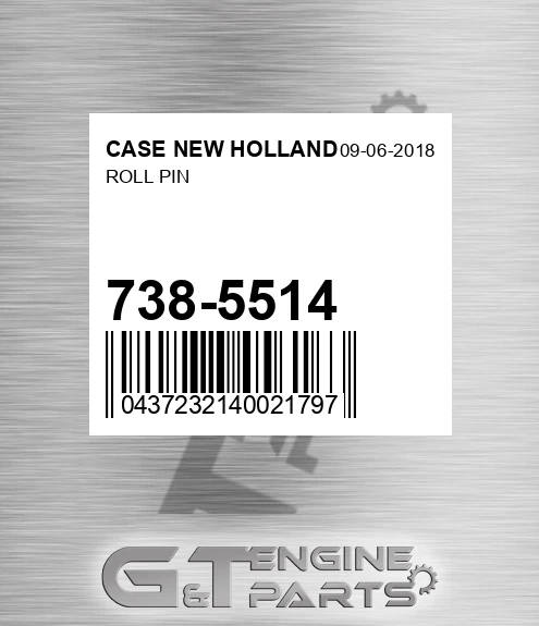 738-5514 Roll Pin for CASE NEW HOLLAND