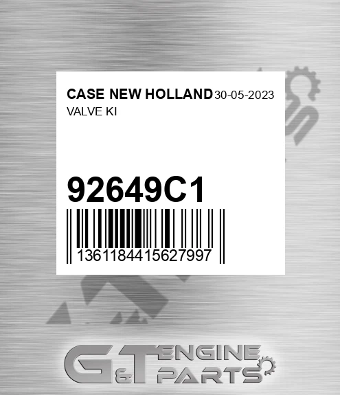 92649C1 Valve Ki for CASE NEW HOLLAND