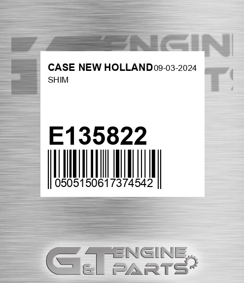 E135822 Shim for CASE NEW HOLLAND
