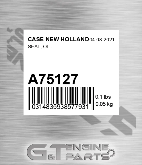A75127 Seal, Oil for CASE NEW HOLLAND