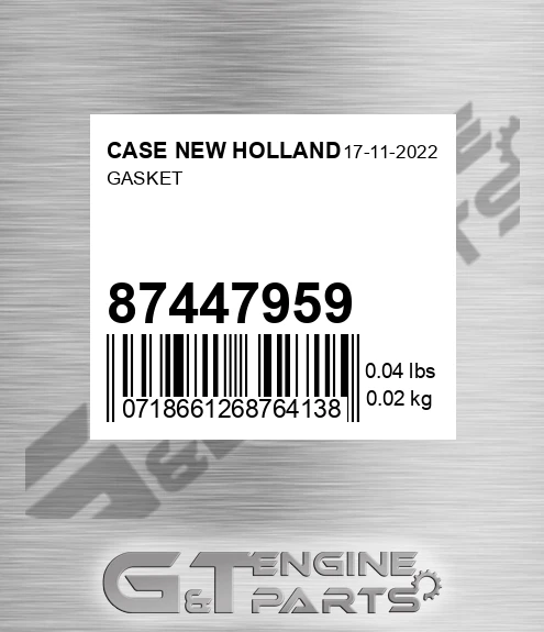 87447959 CASE NEW HOLLAND Gasket