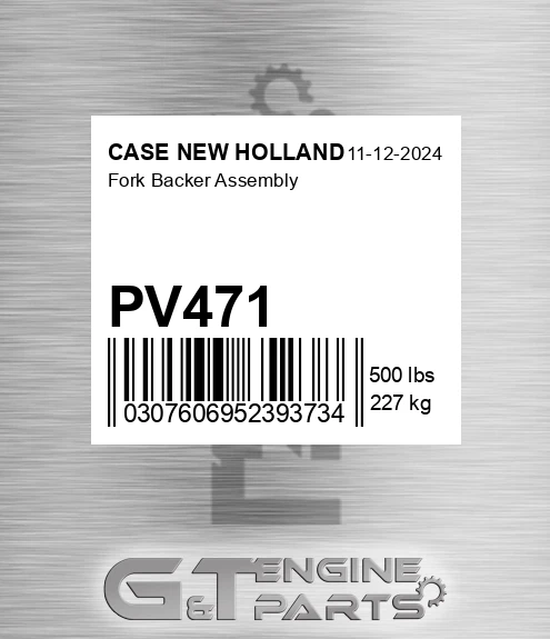 PV471 Fork Backer Assembly