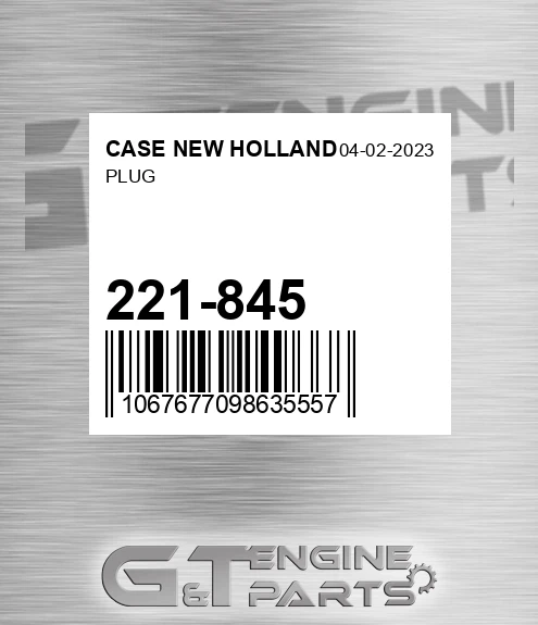 221-845 Plug for CASE NEW HOLLAND