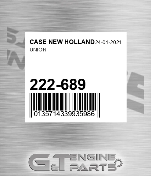 222-689 Union for CASE NEW HOLLAND