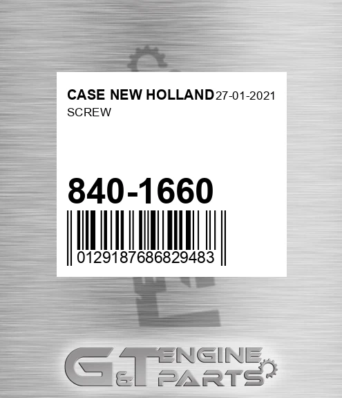 840-1660 Screw for CASE NEW HOLLAND
