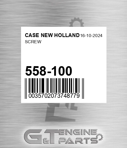 558-100 Screw for CASE NEW HOLLAND