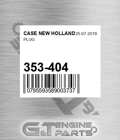 353-404 Plug for CASE NEW HOLLAND