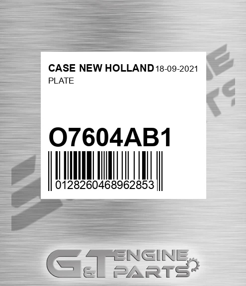O7604AB1 CASE NEW HOLLAND Plate