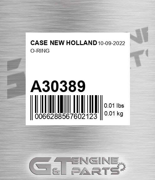 A30389 CASE NEW HOLLAND O-ring