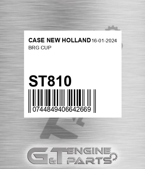 ST810 CASE NEW HOLLAND Brg Cup