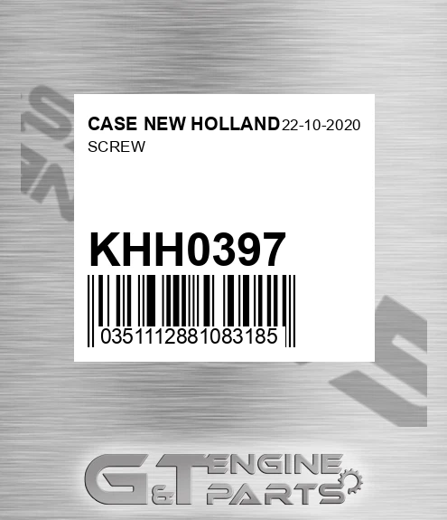 KHH0397 Screw for CASE NEW HOLLAND