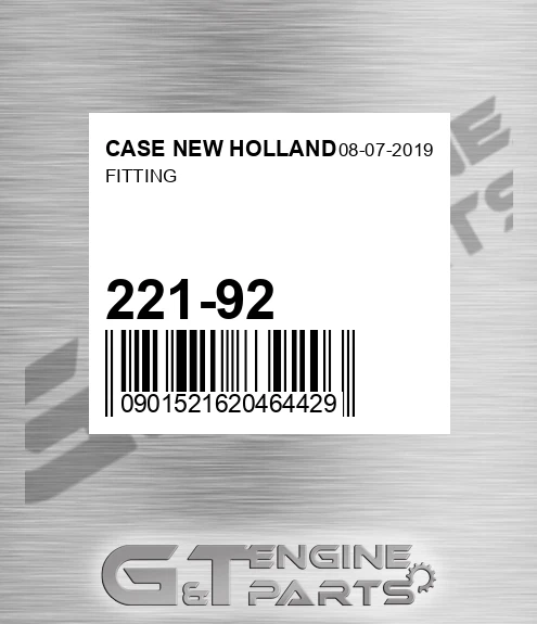 221-92 Fitting for CASE NEW HOLLAND