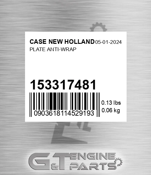 153317481 Plate Anti-wrap