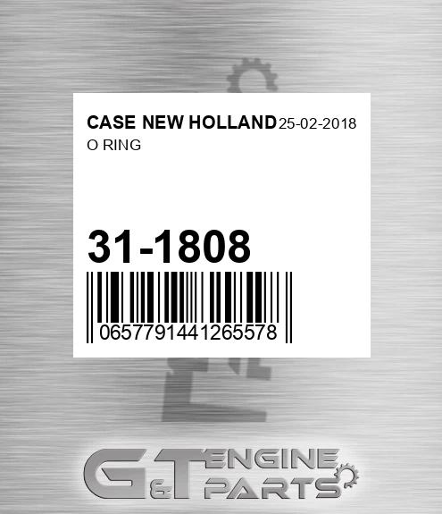 31-1808 O Ring for CASE NEW HOLLAND