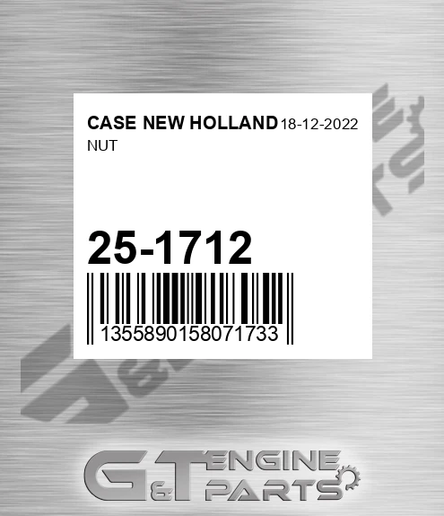 25-1712 Nut for CASE NEW HOLLAND