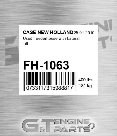FH-1063 Used Feederhouse With Lateral Tilt for CASE NEW HOLLAND