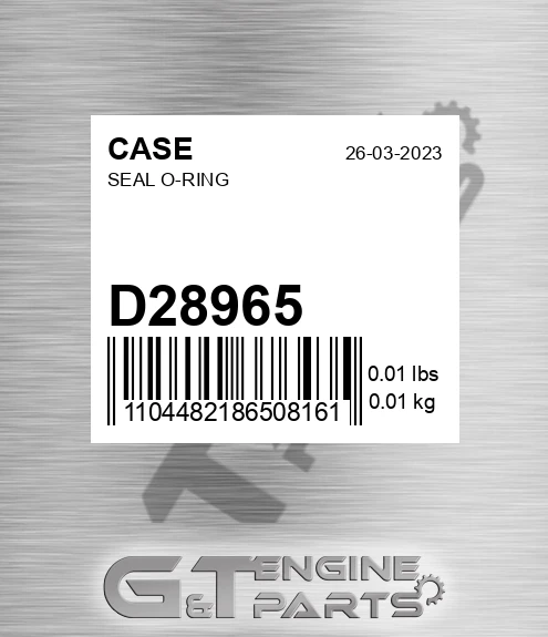 D28965 CASE Seal O-ring